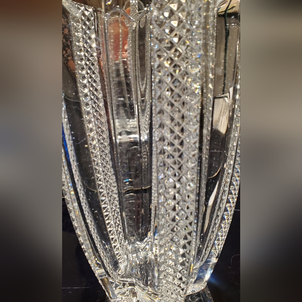 MIKASA Vintage Nob Hill Large Heavy Rare 24% Led Crystal Vase - Picture 4 of 8